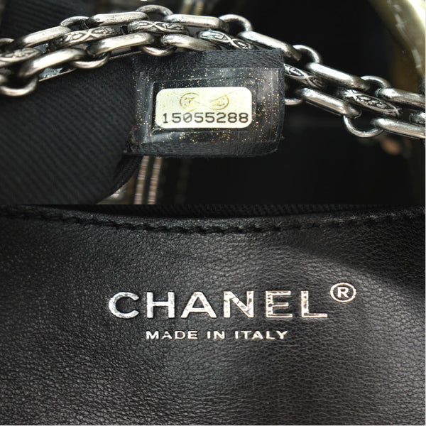 CHANEL Just Mademoiselle Ombre Degrade Patent Quilted Bowling Bag Black