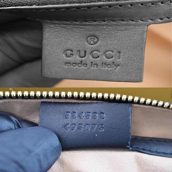 GUCCI Ophidia GG Suede Web Top Handle Shoulder Bag Black 524532