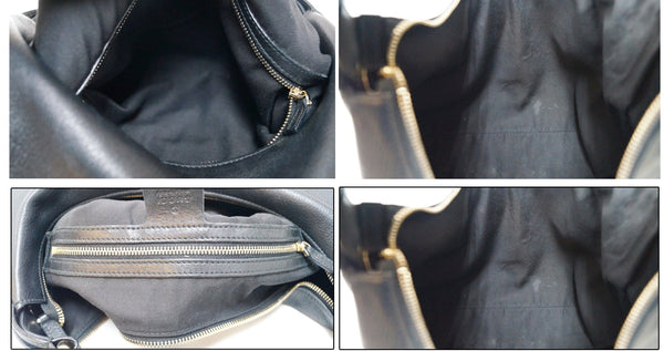 GUCCI Black Leather Horsebit Hobo Bag 115867