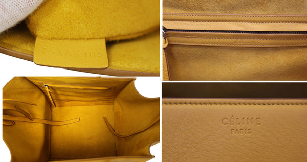 Celine Yellow Leather Medium Phantom Luggage Tote Bag