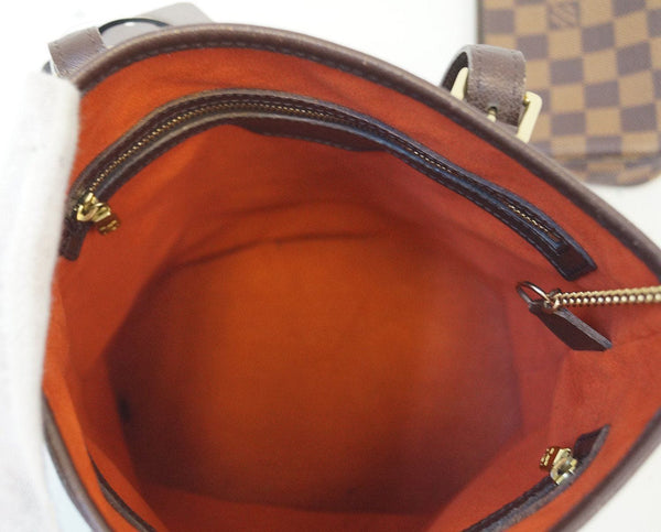 LOUIS VUITTON Damier Ebene Brown Marais Bucket Bag