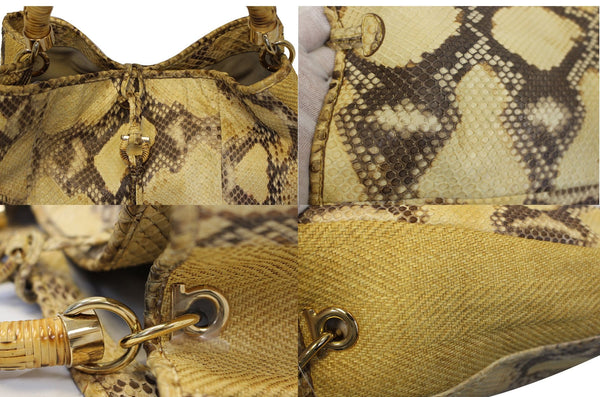 Salvatore Ferragamo kitty Python Leather Hobo Bag