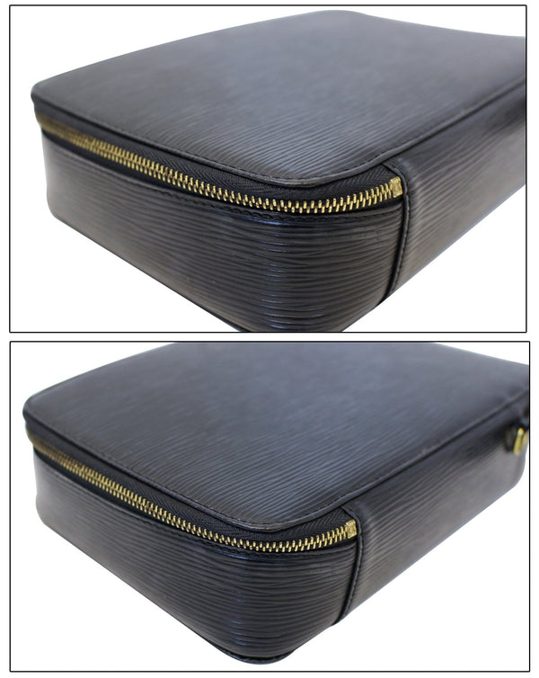 LOUIS VUITTON Epi Leather Black Poche Monte Carlo Jewelry Case