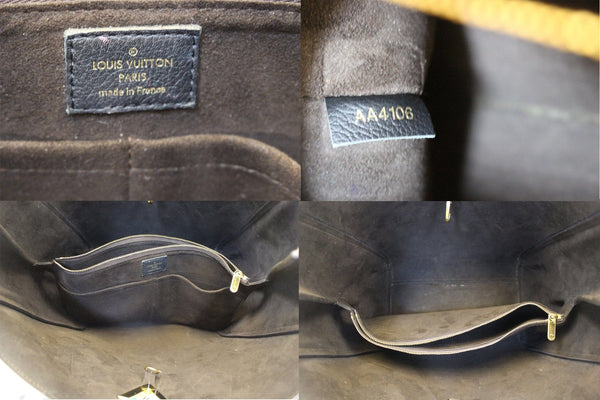 LOUIS VUITTON Monogram Canvas Black Leather Kimono Tote Bag