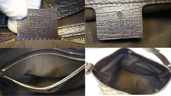 Gucci GG Canvas Beige Ebony Signature Hasler Horsebit Shoulder Bag