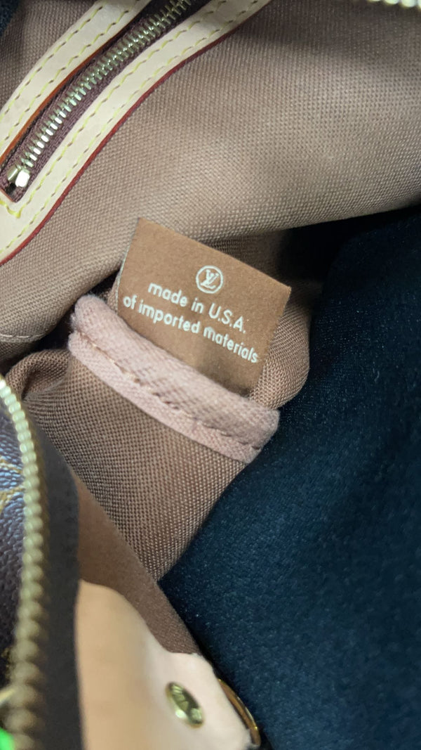 LOUIS VUITTON Speedy 35 Bandouliere Monogram Canvas Satchel Bag Brown