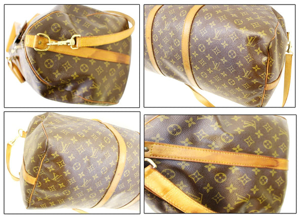 LOUIS VUITTON Monogram Canvas Keepall Bandouliere 55 Boston Bag