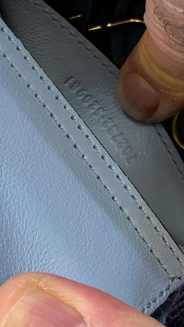 GUCCI Diana Bamboo Mini Python Leather Tote Bag Light Blue