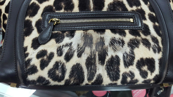 Celine Brown Ponyhair Leopard Print Luggage Tote - Last Call