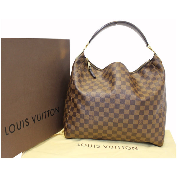 LOUIS VUITTON Damier - Portobello Ebene Shoulder Handbag - front view