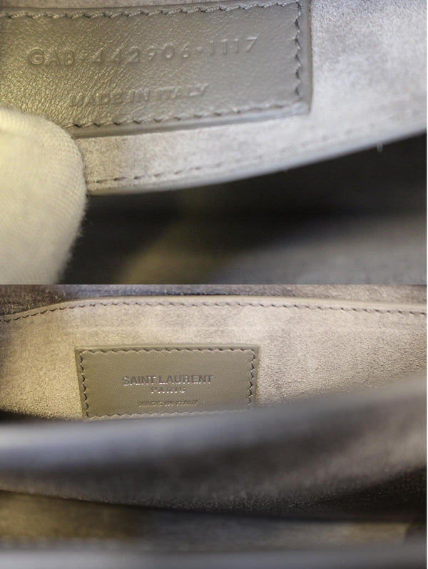 SAINT LAURENT Sunset Medium Crocodile Embossed Leather Crossbody Bag