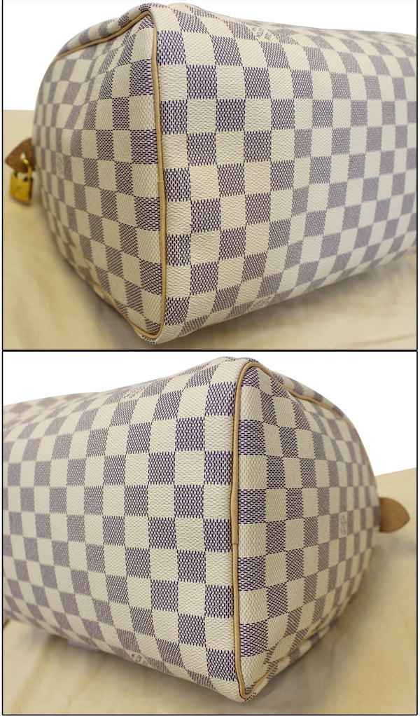 LOUIS VUITTON Speedy 30 Damier Azur Satchel Handbag