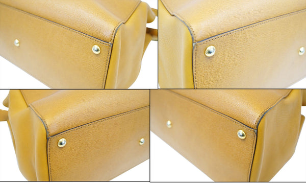 FENDI Tan Leather 2 Jours Shoulder Handbag