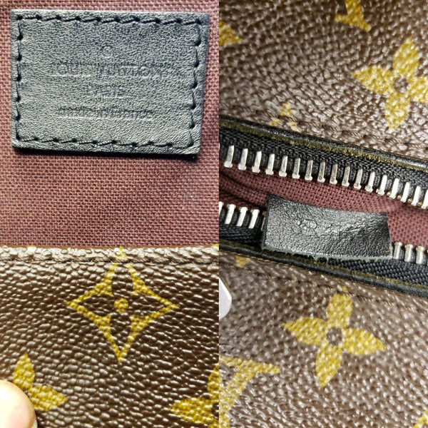 LOUIS VUITTON Palk Monogram Macassar Canvas Backpack Bag Black-US