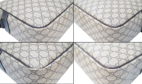 GUCCI Men's Beige/Ebony GG Plus Coated Canvas Messenger Crossbody Bag-US