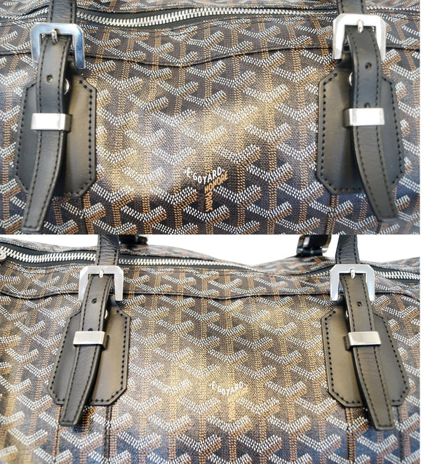 GOYARD Black Canvas Chevron Croisiere 50 Travel Bag