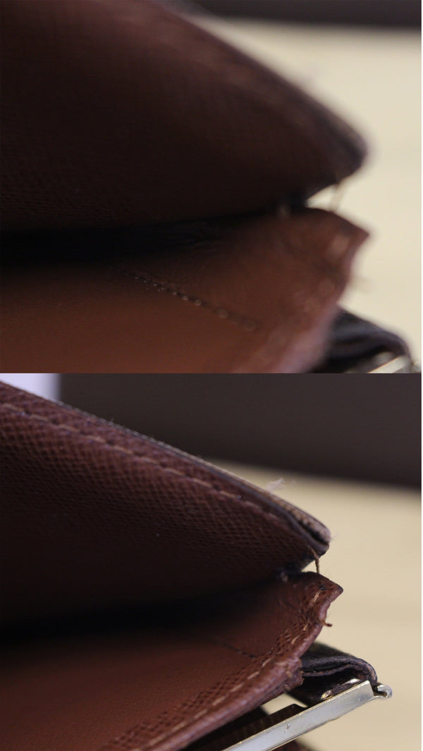 LOUIS VUITTON French Kisslock Monogram Canvas Wallet Brown-US