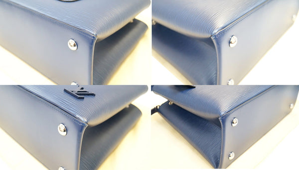 LOUIS VUITTON Blue Epi Leather Kleber MM Shoulder Bag