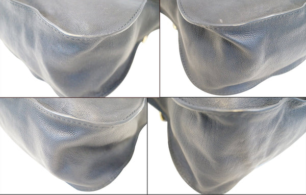 CHLOE Black Leather Marcie Large Shoulder Handbag