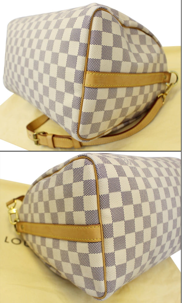 LOUIS VUITTON Damier Azur Speedy 30 Bandouliere Satchel Bag