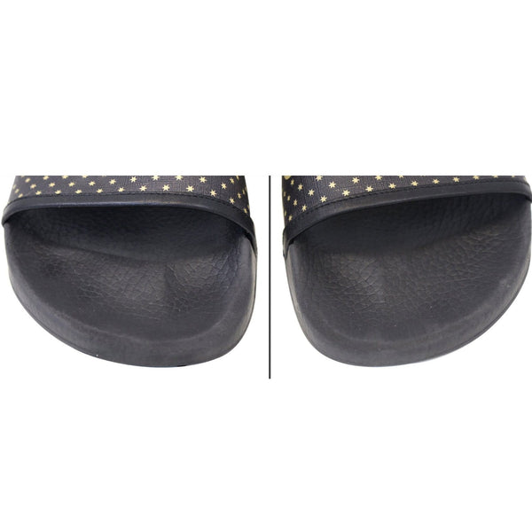 Gucci Black Supreme Canvas Slide Sandal - Last Call | finger side