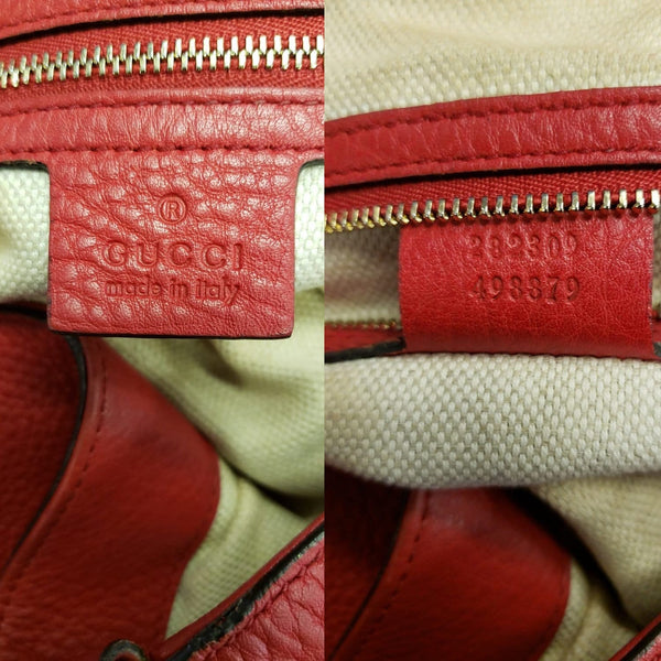 GUCCI Soho Top Handle Pebbled Leather Tote Bag Red-US