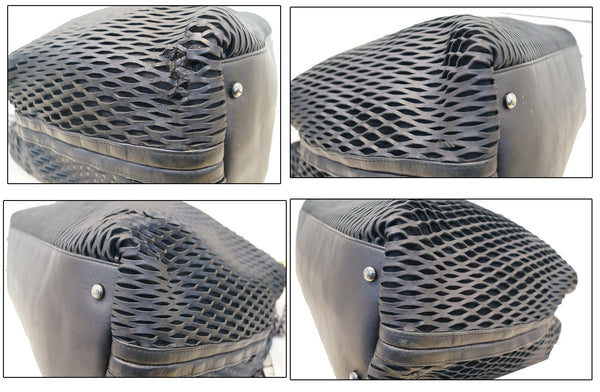 CHANEL Calfskin Laser Cut Perforated CC Tote Black