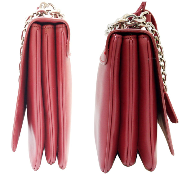 PRADA Petalo Saffiano Lux Leather Chain Shoulder Crossbody Bag