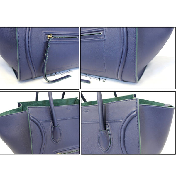 CELINE Medium Phantom Luggage Navy Blue Leather Tote Bag
