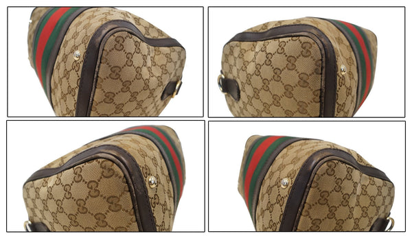 GUCCI Vintage Web Medium Original GG Boston Bag with Signature Web