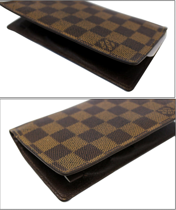 LOUIS VUITTON Damier Ebene Checkbook Cover Card Holder Wallet