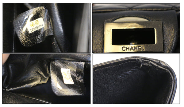 CHANEL Black Metallic Reissue 2.55 Leather Flap Bag