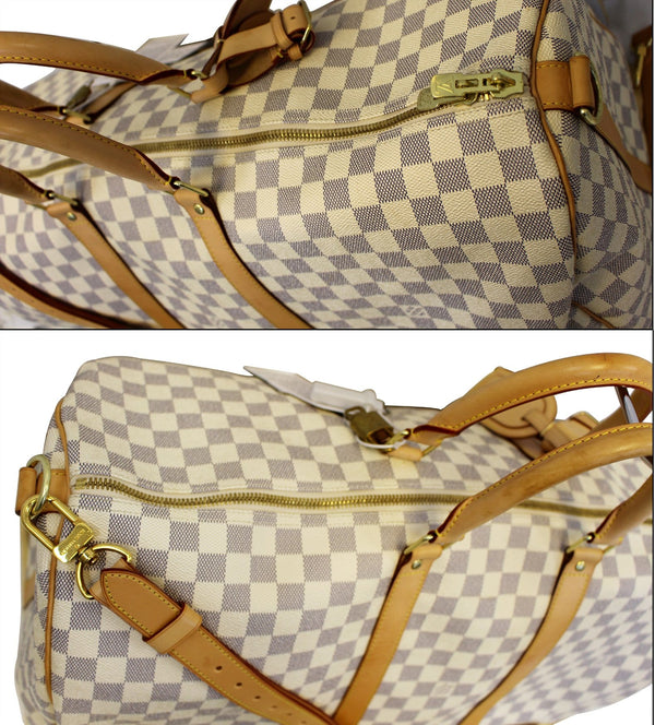 LOUIS VUITTON Damier Azur Keepall Bandouliere 55 Travel Bag