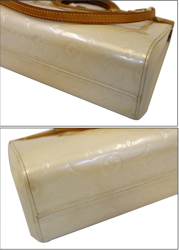 LOUIS VUITTON Cream Vernis Leather Roxbury Drive Shoulder Bag