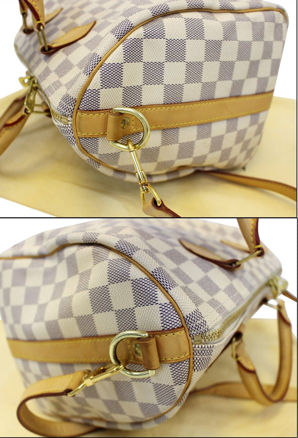 LOUIS VUITTON Damier Azur Speedy 30 Bandouliere Satchel Bag