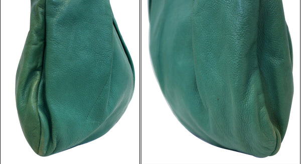 GUCCI Green Leather Bamboo Top Handle Shoulder Bag 124293