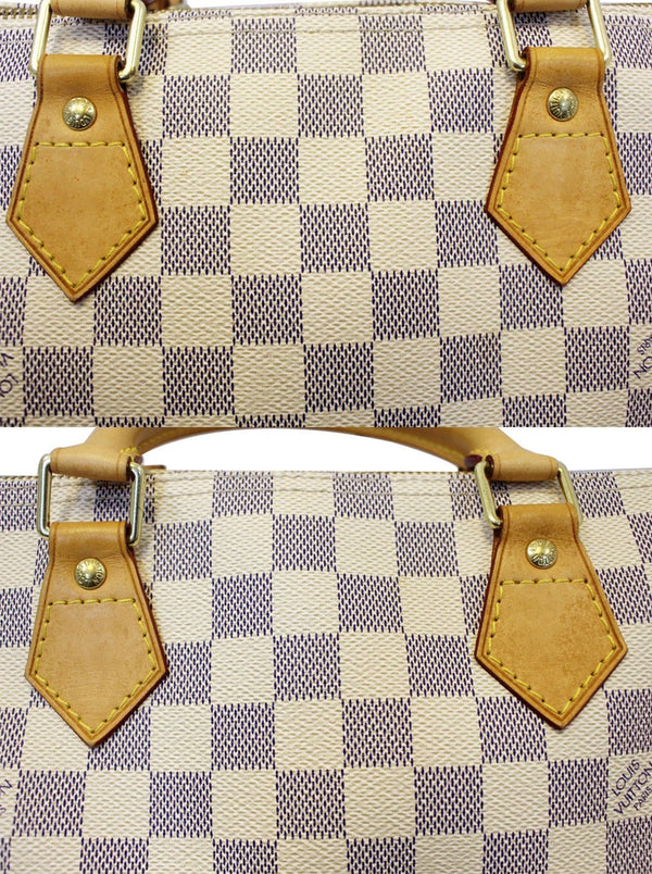 LOUIS VUITTON Speedy 30 Damier Azur Satchel Handbag-US