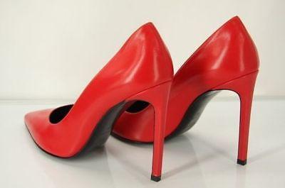 Saint Laurent Classic Paris 105 Leather Pointed Toe Size 38 Nib Red Pumps - Final Call