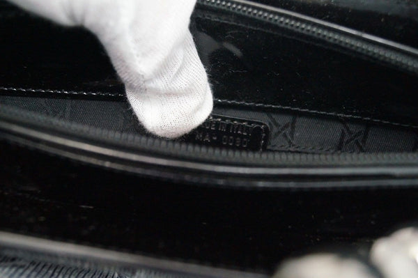 Christian Dior Maris Pearl 2way Handbag Black Patent Leather