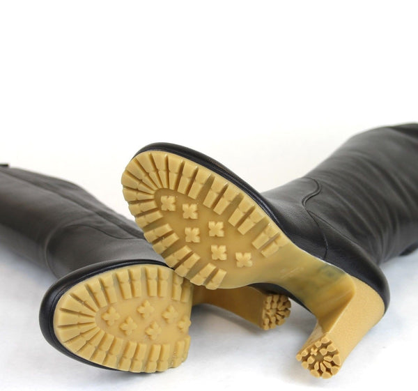 Gucci 323548 Leather Stivale Pelle Luxor Tall Knee Boot - boots bottom view