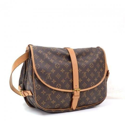 LOUIS VUITTON Saumur 35 Monogram Canvas Vintage Shoulder Bag