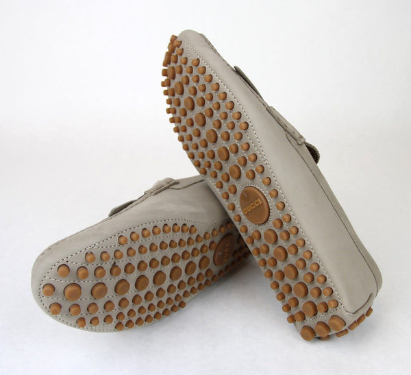 $645 NIB Gucci 337066 Men's Suede Driver Loafers Fringe Moccasins 9.5 G / US 10 - Dallas Designer Handbags