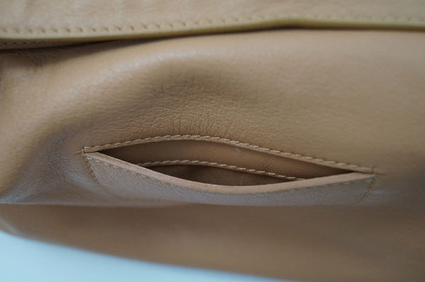 Authentic Tod's Benji Pattina Media Tan Handbag W/DustBag CG001 - Dallas Designer Handbags