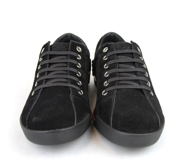 Gucci Black Women's Sneakers - Suede Script Logo Trainer
