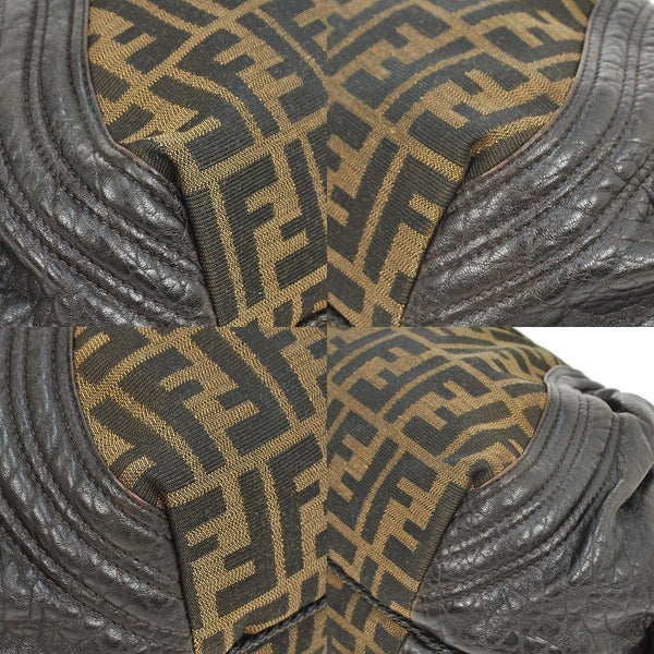 Fendi Zucca Pattern Handbag Nylon Leather - leather pattern