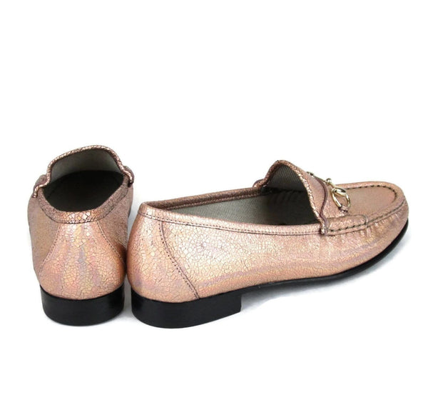 Gucci Authentic Salmon Crackled Leather Shoe For Women - back view