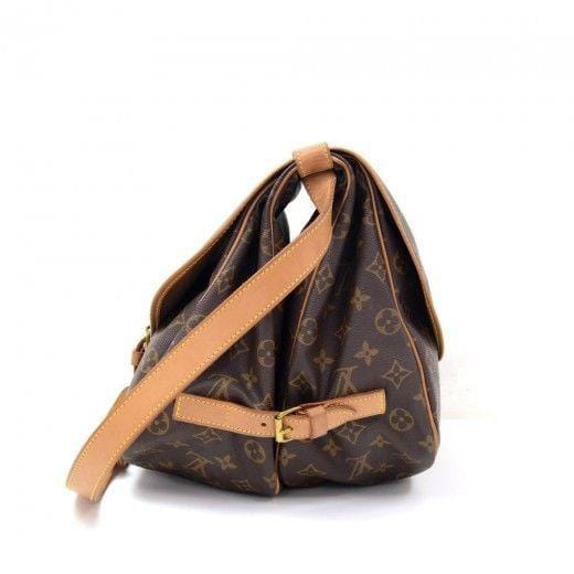 LOUIS VUITTON Saumur 35 Monogram Canvas Vintage Shoulder Bag