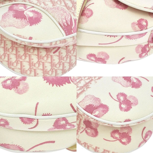 Christian Dior Saddle Trotter Hand Bag Pink Canvas Italy