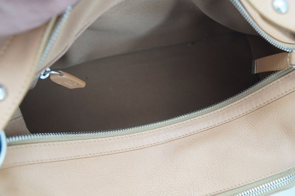 Authentic Tod's Benji Pattina Media Tan Handbag W/DustBag CG001 - Dallas Designer Handbags