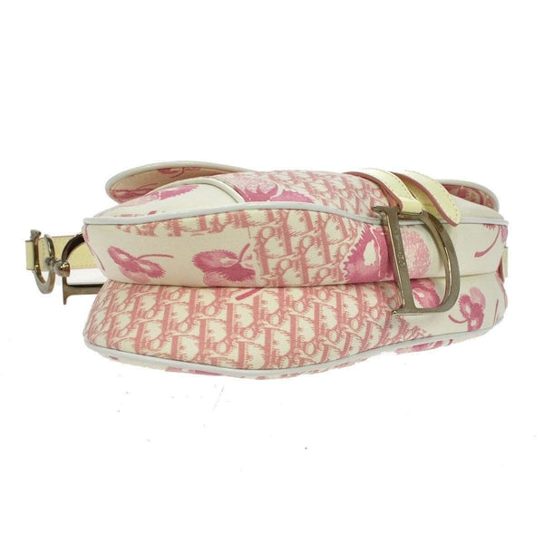 Christian Dior Saddle Trotter Hand Bag Pink Canvas Italy